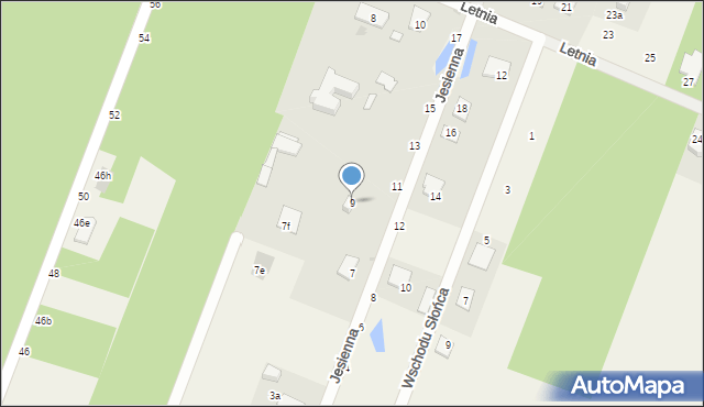 Jachranka, Jesienna, 9, mapa Jachranka