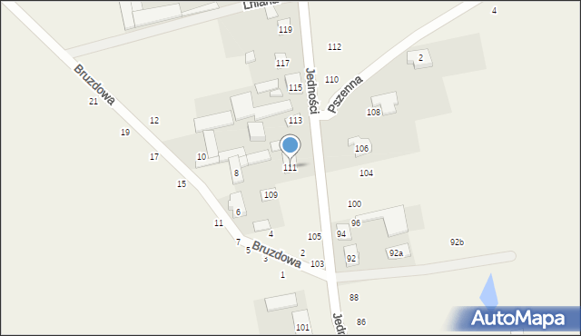 Janczewice, Jedności, 111, mapa Janczewice