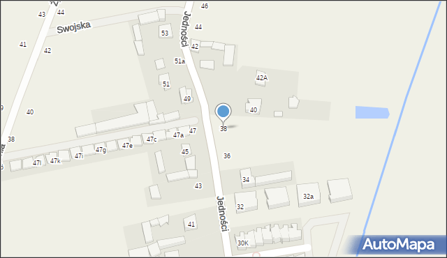 Janczewice, Jedności, 38, mapa Janczewice