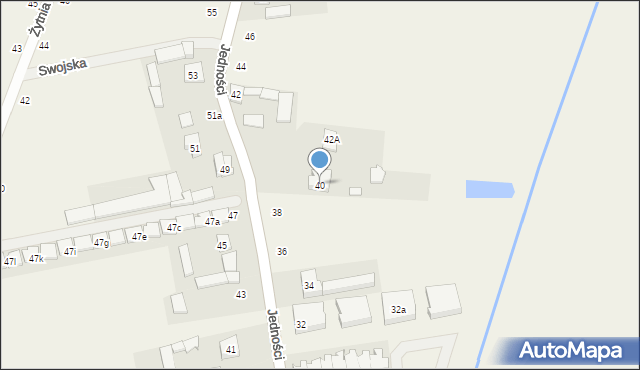 Janczewice, Jedności, 40, mapa Janczewice