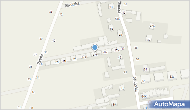 Janczewice, Jedności, 47e, mapa Janczewice