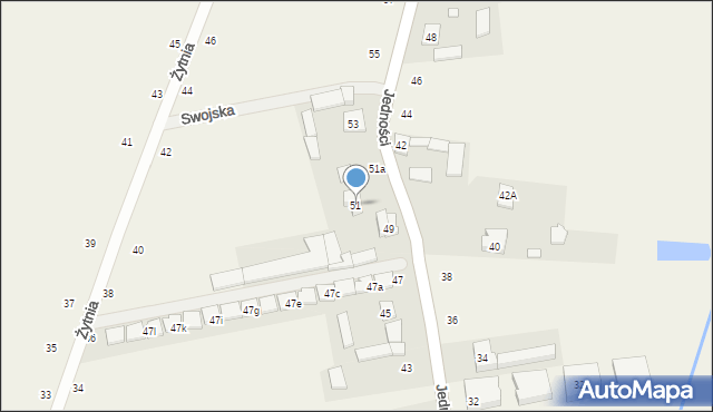 Janczewice, Jedności, 51, mapa Janczewice