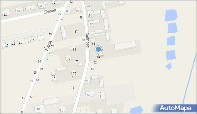 Janczewice, Jedności, 64, mapa Janczewice