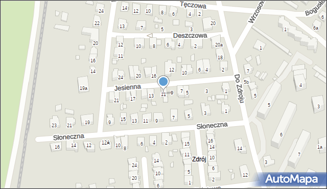 Jarocin, Jesienna, 11, mapa Jarocin