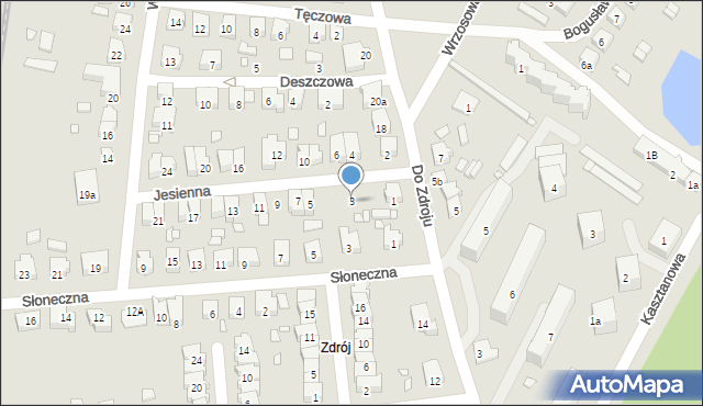 Jarocin, Jesienna, 3, mapa Jarocin