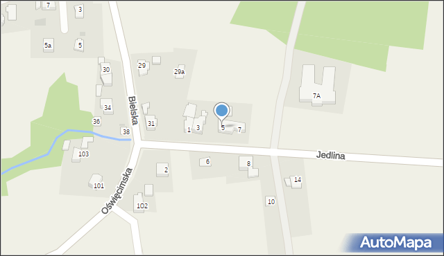 Jawiszowice, Jedlina, 5, mapa Jawiszowice