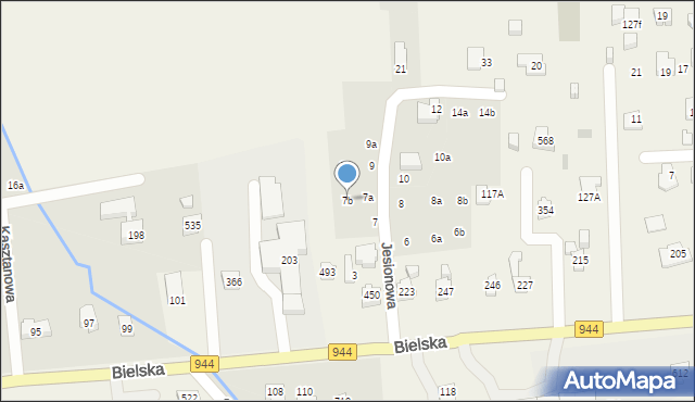 Jaworze, Jesionowa, 7b, mapa Jaworze