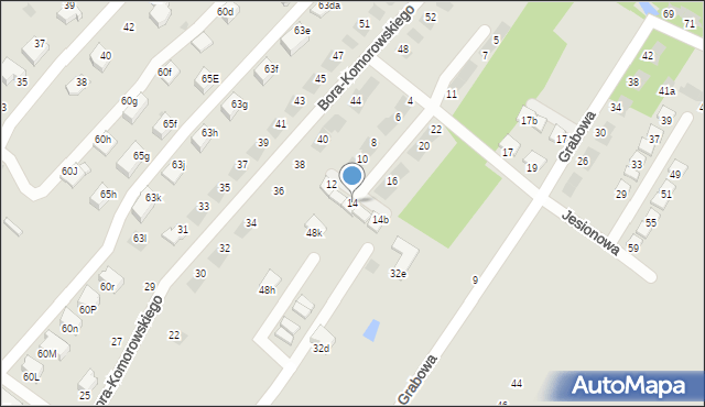 Jaworzno, Jesionowa, 14, mapa Jaworzno