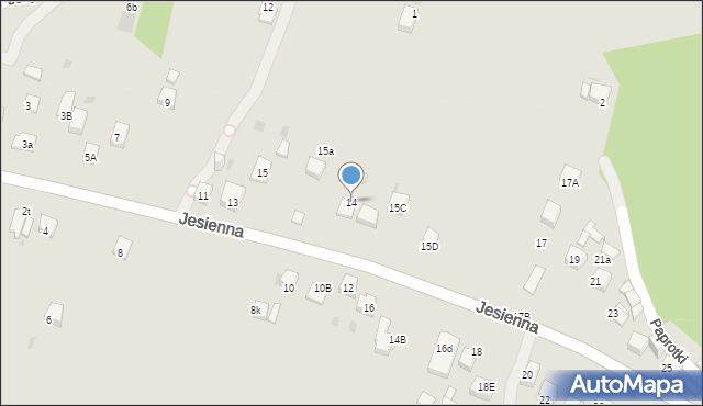 Jaworzno, Jesienna, 14, mapa Jaworzno