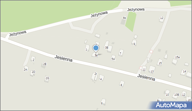 Jaworzno, Jesienna, 3a, mapa Jaworzno