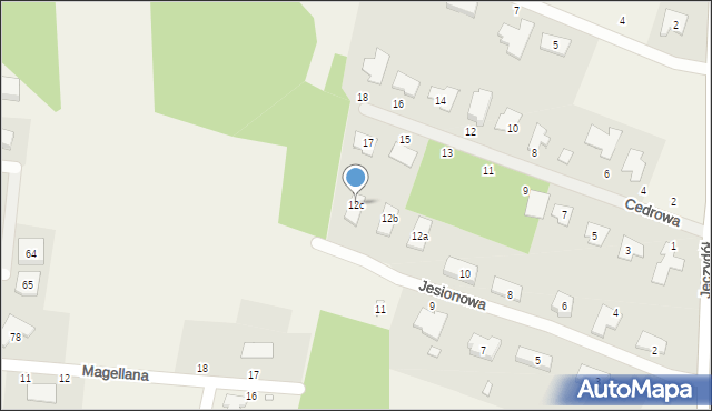 Jęczydół, Jesionowa, 12c, mapa Jęczydół