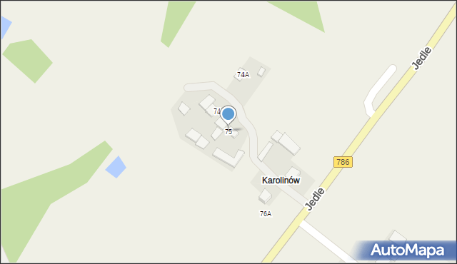 Jedle, Jedle, 75, mapa Jedle