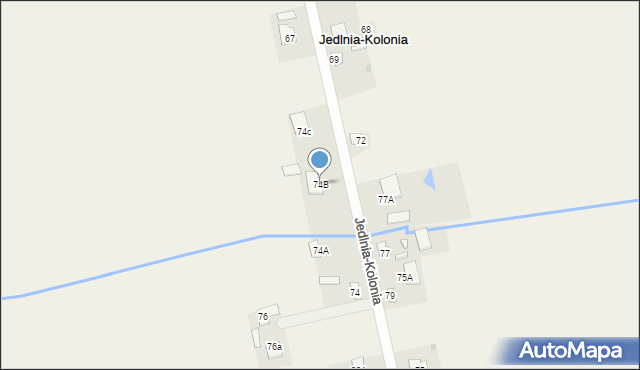 Jedlnia-Kolonia, Jedlnia-Kolonia, 74B, mapa Jedlnia-Kolonia