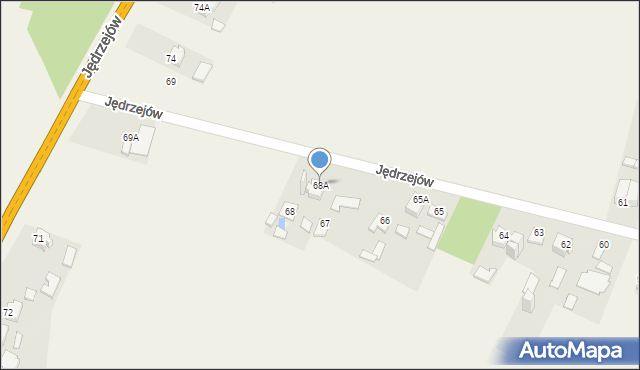 Jędrzejów, Jędrzejów, 68A, mapa Jędrzejów