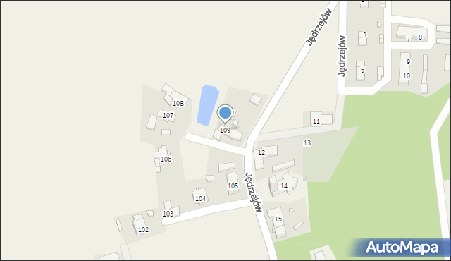 Jędrzejów, Jędrzejów, 109, mapa Jędrzejów