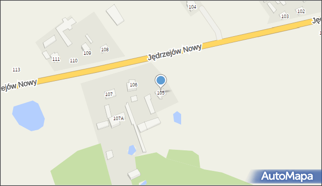 Jędrzejów Nowy, Jędrzejów Nowy, 105, mapa Jędrzejów Nowy