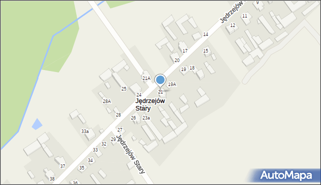 Jędrzejów Stary, Jędrzejów Stary, 21, mapa Jędrzejów Stary