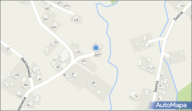 Jędrzejowice, Jędrzejowice, 102, mapa Jędrzejowice
