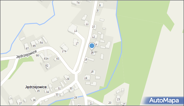 Jędrzejowice, Jędrzejowice, 15, mapa Jędrzejowice