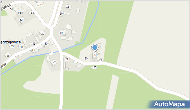 Jędrzejowice, Jędrzejowice, 23, mapa Jędrzejowice