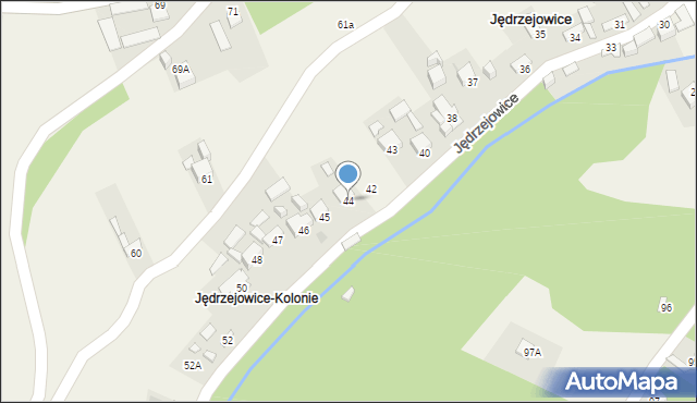 Jędrzejowice, Jędrzejowice, 44, mapa Jędrzejowice