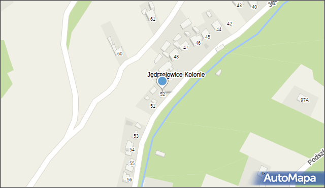 Jędrzejowice, Jędrzejowice, 52, mapa Jędrzejowice