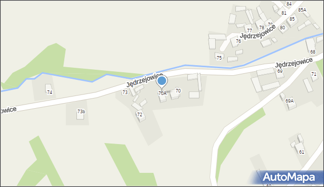 Jędrzejowice, Jędrzejowice, 70A, mapa Jędrzejowice
