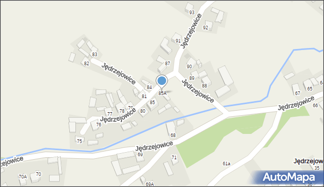 Jędrzejowice, Jędrzejowice, 85A, mapa Jędrzejowice