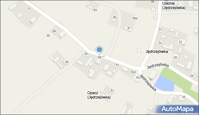 Jędrzejówka, Jędrzejówka, 64, mapa Jędrzejówka