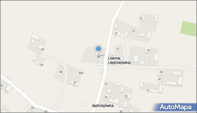 Jędrzejówka, Jędrzejówka, 88, mapa Jędrzejówka