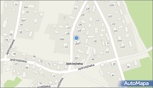 Jędrzejówka, Jędrzejówka, 103, mapa Jędrzejówka