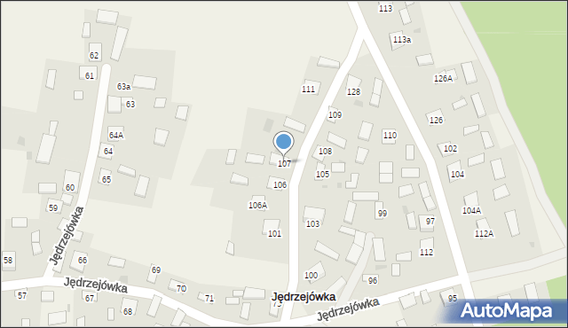 Jędrzejówka, Jędrzejówka, 107, mapa Jędrzejówka
