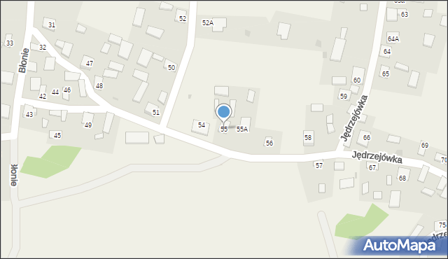 Jędrzejówka, Jędrzejówka, 55, mapa Jędrzejówka