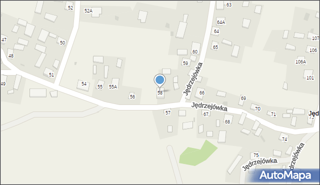 Jędrzejówka, Jędrzejówka, 58, mapa Jędrzejówka