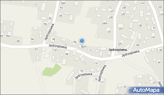 Jędrzejówka, Jędrzejówka, 70, mapa Jędrzejówka