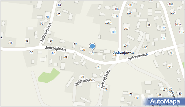 Jędrzejówka, Jędrzejówka, 71, mapa Jędrzejówka
