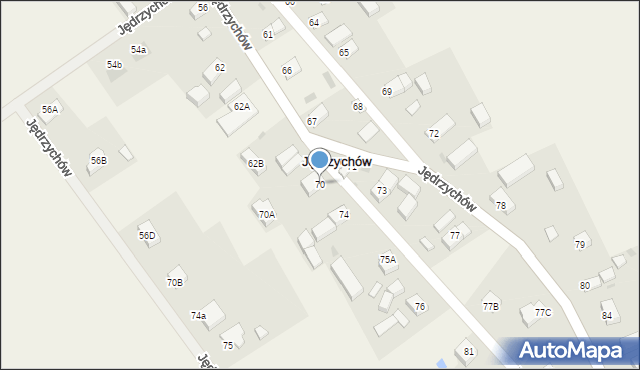 Jędrzychów, Jędrzychów, 70, mapa Jędrzychów