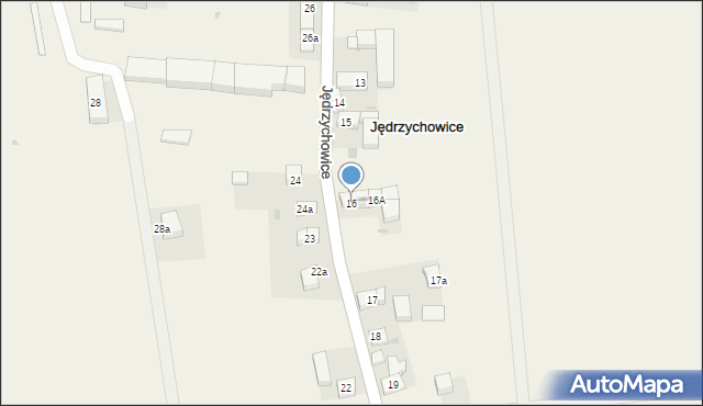 Jędrzychowice, Jędrzychowice, 16, mapa Jędrzychowice