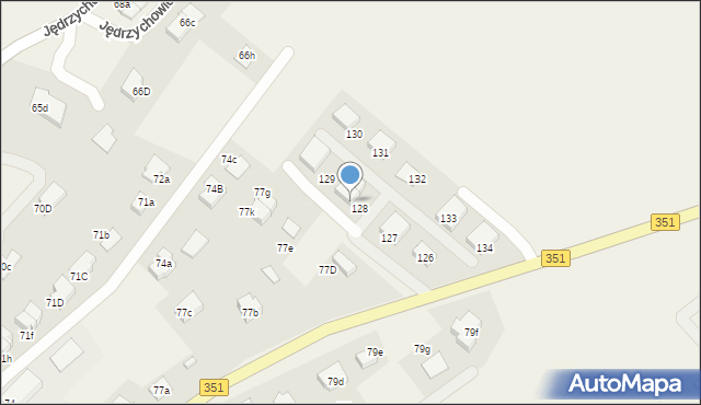 Jędrzychowice, Jędrzychowice, 128A, mapa Jędrzychowice