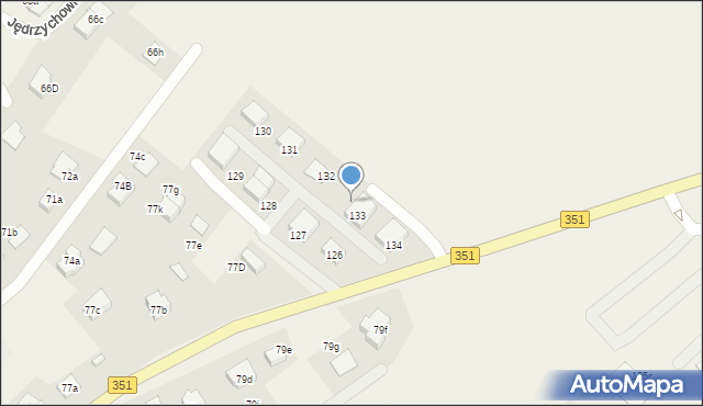 Jędrzychowice, Jędrzychowice, 133B, mapa Jędrzychowice