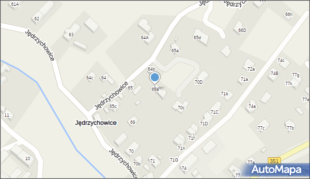 Jędrzychowice, Jędrzychowice, 69a, mapa Jędrzychowice