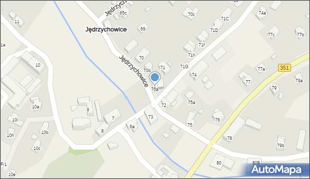 Jędrzychowice, Jędrzychowice, 70a, mapa Jędrzychowice