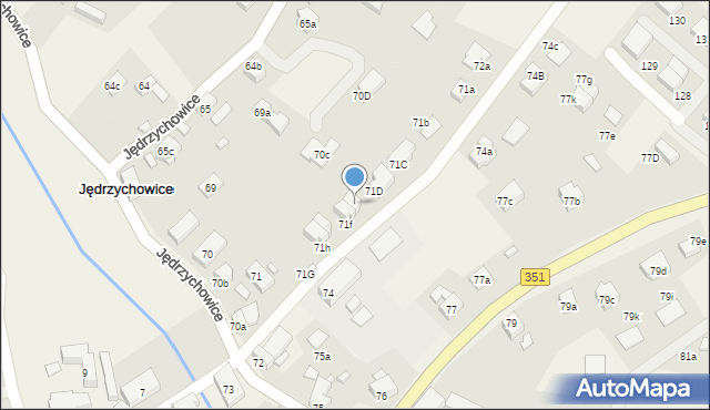 Jędrzychowice, Jędrzychowice, 71e, mapa Jędrzychowice