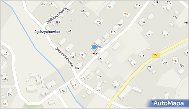 Jędrzychowice, Jędrzychowice, 71G, mapa Jędrzychowice
