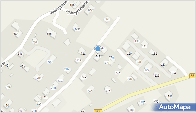 Jędrzychowice, Jędrzychowice, 74B, mapa Jędrzychowice