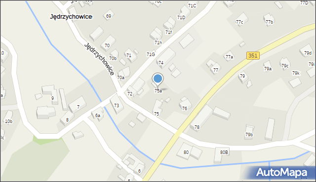 Jędrzychowice, Jędrzychowice, 75a, mapa Jędrzychowice