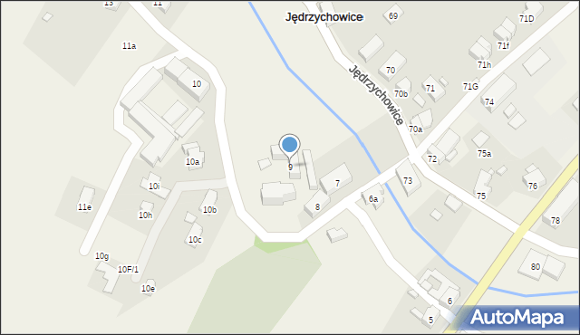 Jędrzychowice, Jędrzychowice, 9, mapa Jędrzychowice