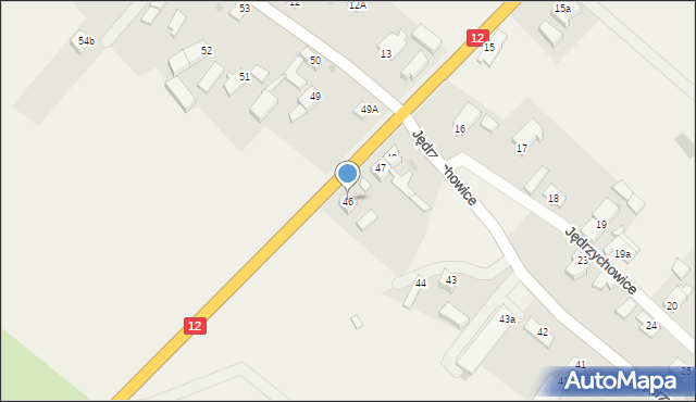Jędrzychowice, Jędrzychowice, 46, mapa Jędrzychowice