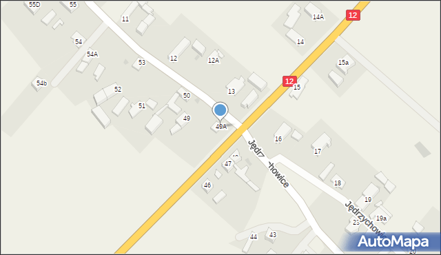 Jędrzychowice, Jędrzychowice, 49A, mapa Jędrzychowice