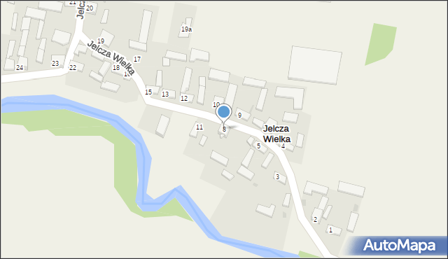 Jelcza Wielka, Jelcza Wielka, 8, mapa Jelcza Wielka